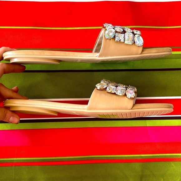Brand New Steve Madden Malina Jeweled Gem Sparkly Bling Slide Sandals - Picture 8 of 13